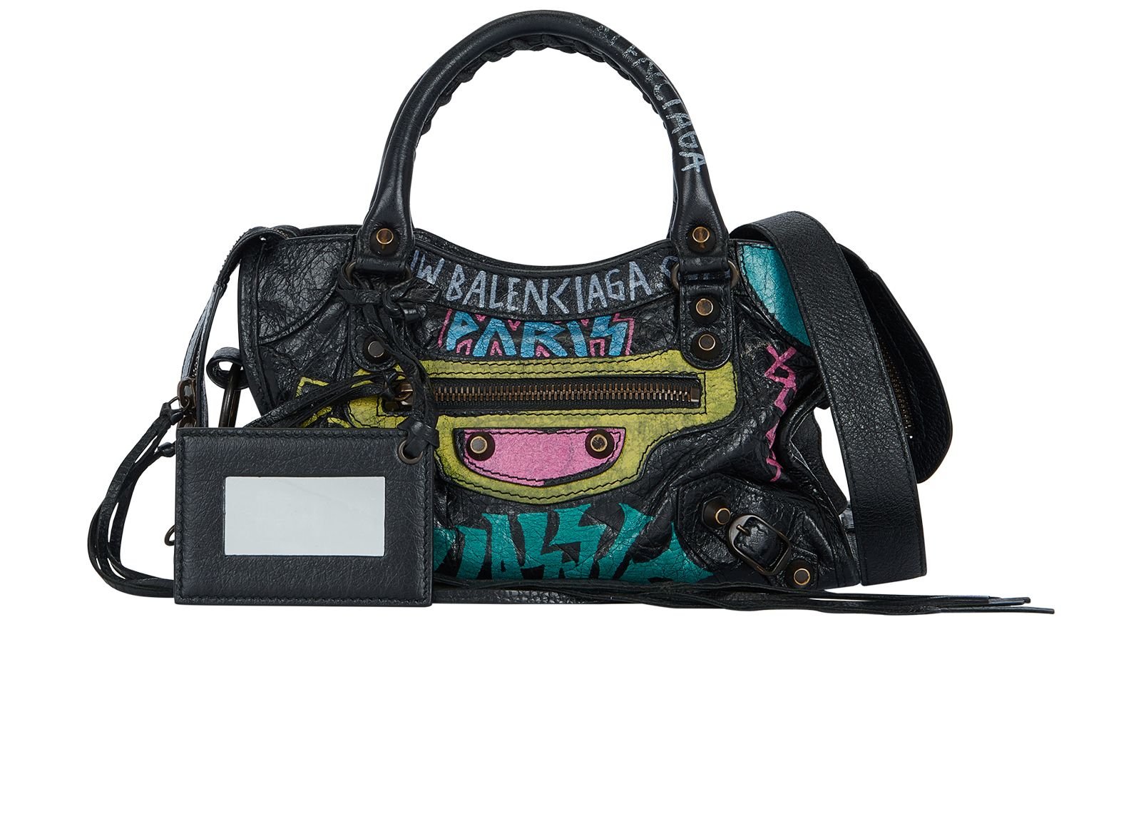 Balenciaga classic city aj hot sale small graffiti satchel bag